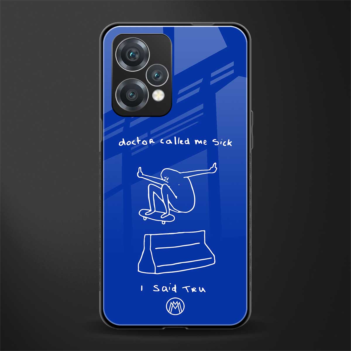 sick skateboarder blue doodle back phone cover | glass case for realme 9 pro 5g