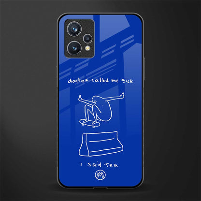 sick skateboarder blue doodle glass case for realme 9 4g image