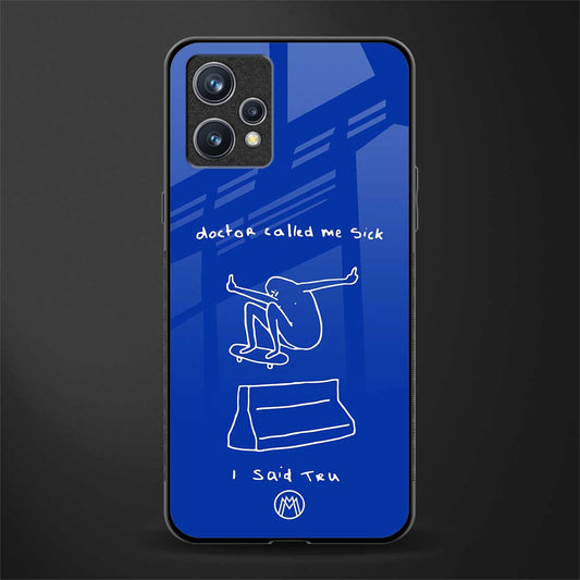 sick skateboarder blue doodle glass case for realme 9 4g image