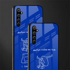 sick skateboarder blue doodle glass case for realme x50 pro image-2