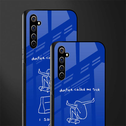 sick skateboarder blue doodle glass case for realme x50 pro image-2
