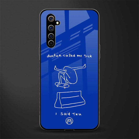 sick skateboarder blue doodle glass case for realme x50 pro image