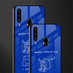 sick skateboarder blue doodle glass case for samsung galaxy a20s image-2