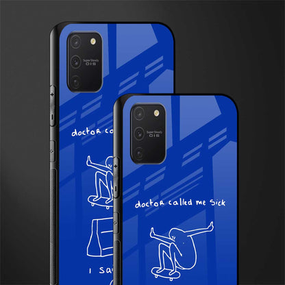sick skateboarder blue doodle glass case for samsung galaxy a91 image-2
