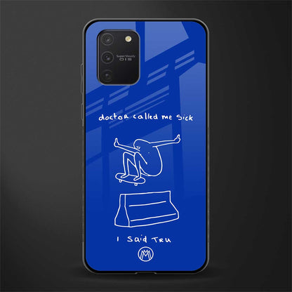 sick skateboarder blue doodle glass case for samsung galaxy a91 image