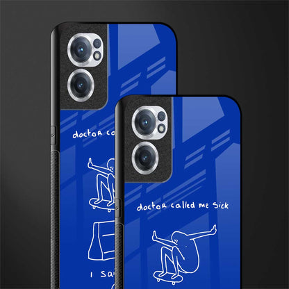 sick skateboarder blue doodle glass case for oneplus nord ce 2 5g image-2