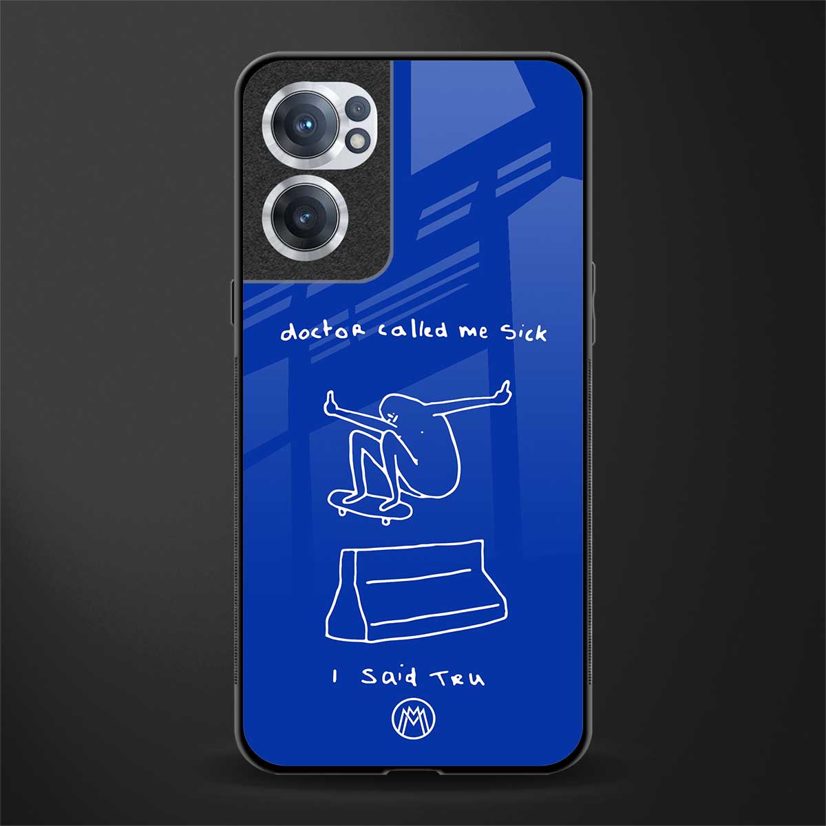 sick skateboarder blue doodle glass case for oneplus nord ce 2 5g image