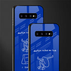sick skateboarder blue doodle glass case for samsung galaxy s10 image-2