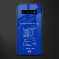 sick skateboarder blue doodle glass case for samsung galaxy s10 image