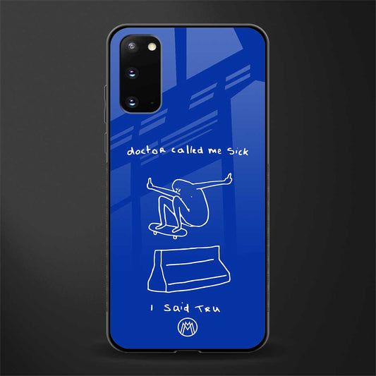 sick skateboarder blue doodle glass case for samsung galaxy s20 image