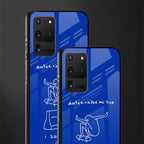 sick skateboarder blue doodle glass case for samsung galaxy s20 ultra image-2