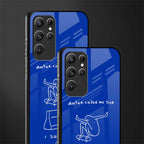 sick skateboarder blue doodle glass case for samsung galaxy s22 ultra 5g image-2