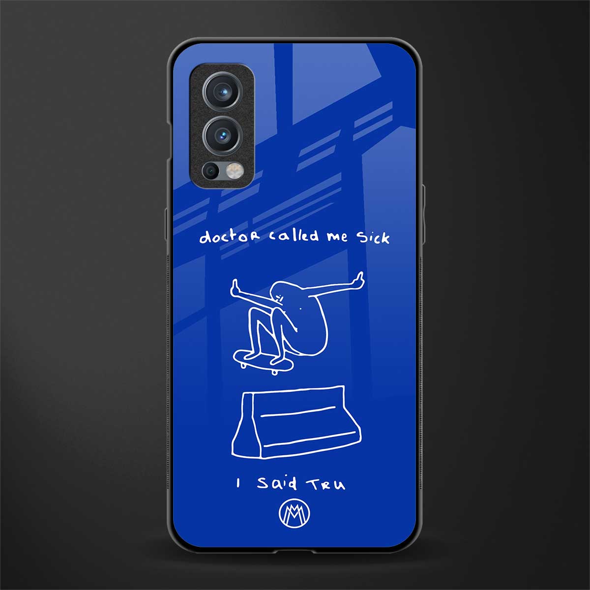 sick skateboarder blue doodle glass case for oneplus nord 2 5g image