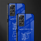 sick skateboarder blue doodle glass case for redmi note 11 image-2
