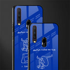 sick skateboarder blue doodle glass case for vivo y17 image-2