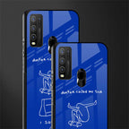 sick skateboarder blue doodle glass case for vivo y50 image-2