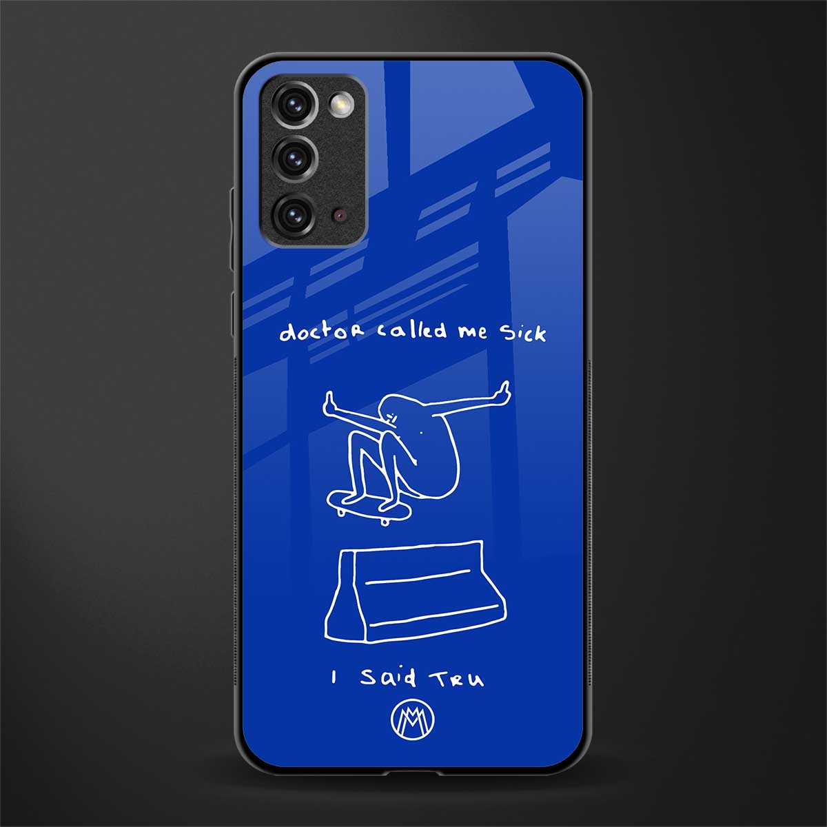 sick skateboarder blue doodle glass case for samsung galaxy note 20 image
