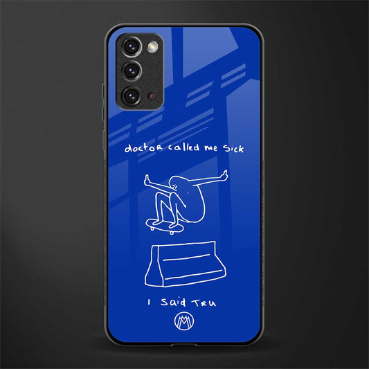 sick skateboarder blue doodle glass case for samsung galaxy note 20 image