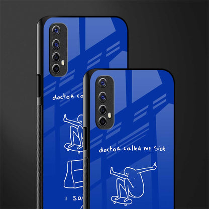 sick skateboarder blue doodle glass case for realme 7 image-2