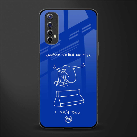 sick skateboarder blue doodle glass case for realme narzo 20 pro image