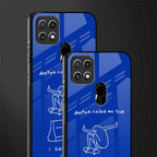 sick skateboarder blue doodle glass case for oppo a15s image-2