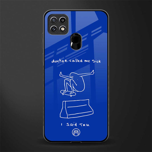 sick skateboarder blue doodle glass case for oppo a15s image