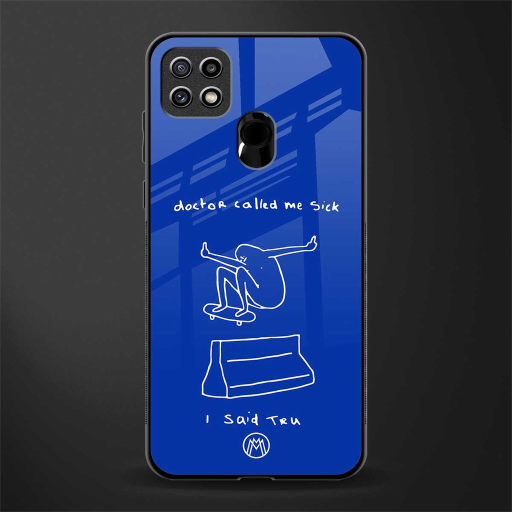 sick skateboarder blue doodle glass case for oppo a15 image