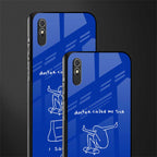 sick skateboarder blue doodle glass case for redmi 9a image-2