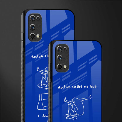 sick skateboarder blue doodle glass case for realme 7 pro image-2