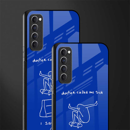 sick skateboarder blue doodle glass case for oppo reno 4 pro image-2