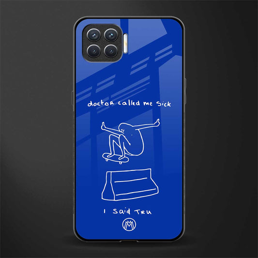 sick skateboarder blue doodle glass case for oppo f17 pro image