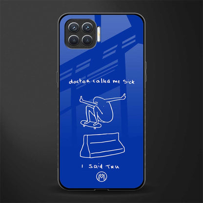 sick skateboarder blue doodle glass case for oppo f17 image