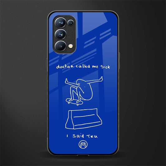 sick skateboarder blue doodle glass case for oppo reno 5 pro image