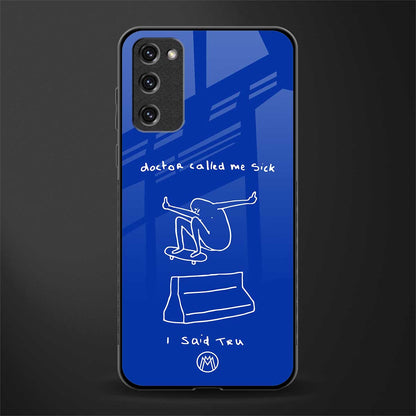 sick skateboarder blue doodle glass case for samsung galaxy s20 fe image