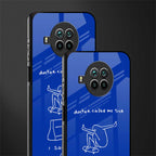 sick skateboarder blue doodle glass case for mi 10i image-2