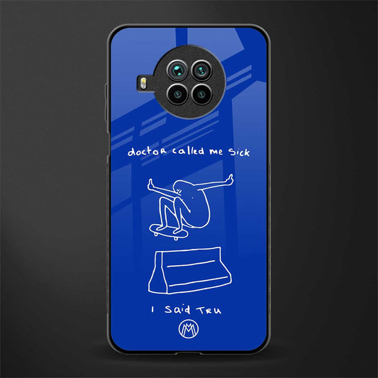 sick skateboarder blue doodle glass case for mi 10i image