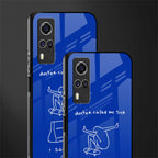 sick skateboarder blue doodle glass case for vivo y31 image-2