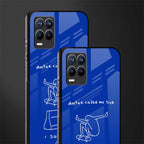 sick skateboarder blue doodle glass case for realme 8 pro image-2
