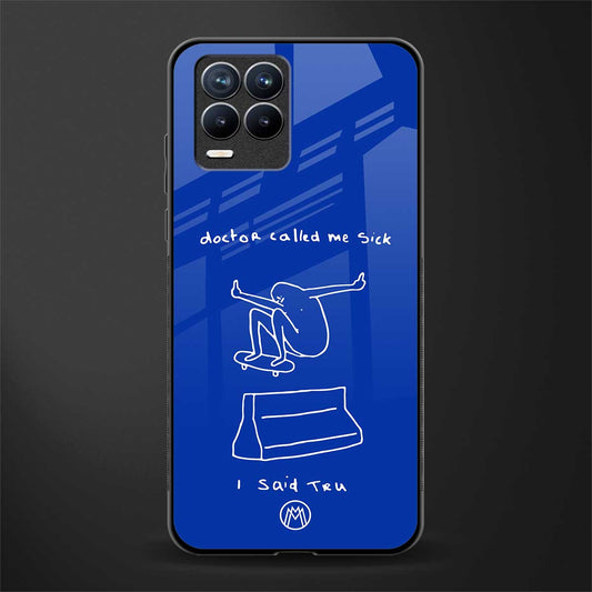 sick skateboarder blue doodle glass case for realme 8 4g image