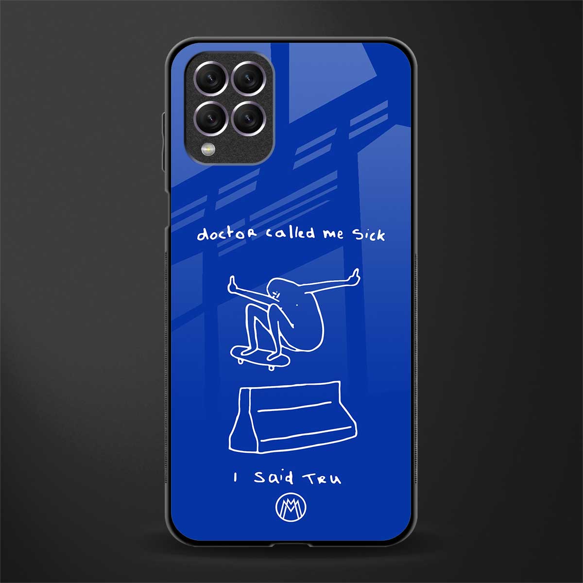 sick skateboarder blue doodle glass case for samsung galaxy f62 image