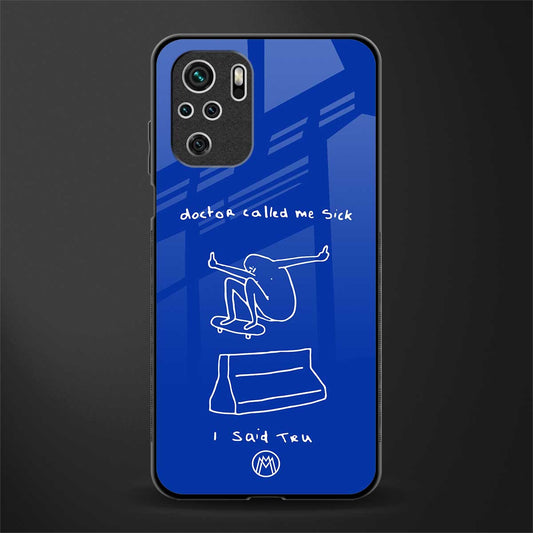 sick skateboarder blue doodle glass case for redmi note 10s image