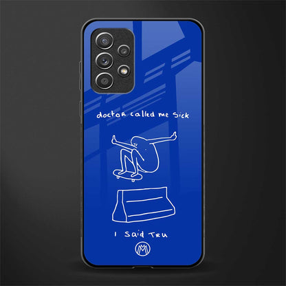 sick skateboarder blue doodle glass case for samsung galaxy a72 image