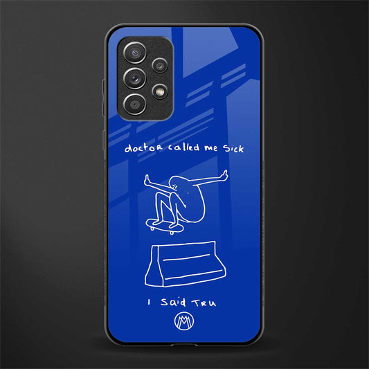 sick skateboarder blue doodle glass case for samsung galaxy a72 image