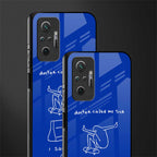 sick skateboarder blue doodle glass case for redmi note 10 pro max image-2