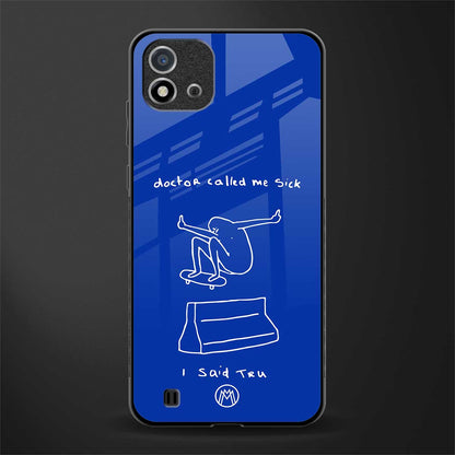 sick skateboarder blue doodle glass case for realme c20 image