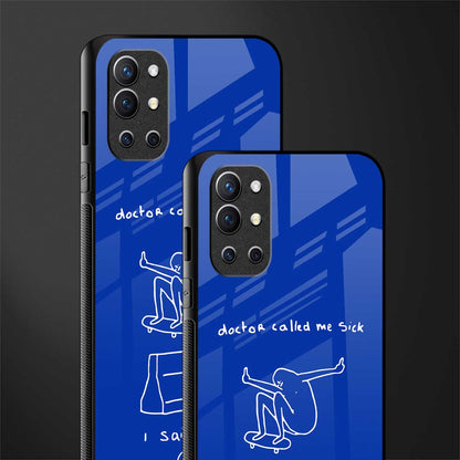 sick skateboarder blue doodle glass case for oneplus 9r image-2