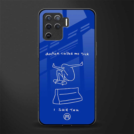 sick skateboarder blue doodle glass case for oppo f19 pro image