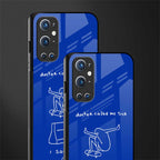 sick skateboarder blue doodle glass case for oneplus 9 pro image-2