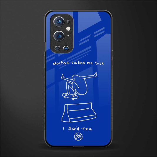 sick skateboarder blue doodle glass case for oneplus 9 pro image
