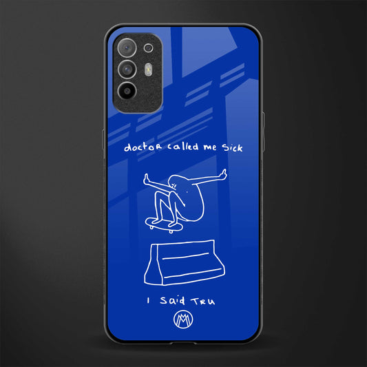 sick skateboarder blue doodle glass case for oppo f19 pro plus image
